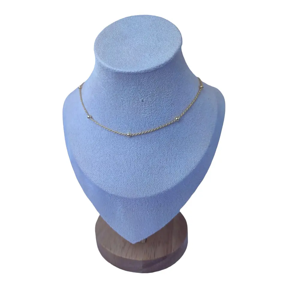 choker ajustable turbillon esferas de plata 925 bañado en oro de 18k 1