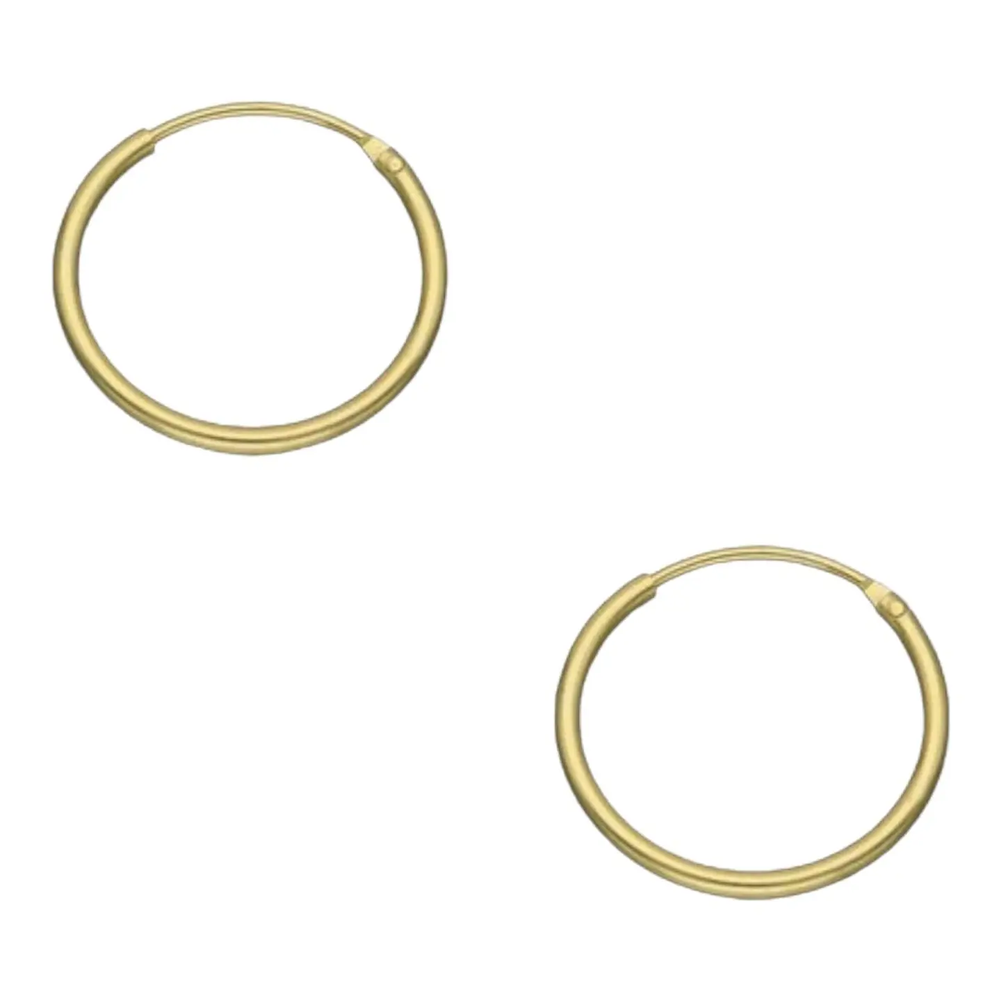 Aros argolla lisa 18 mm de plata 925 bañados en oro de 18 k 1