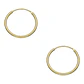 Aros argolla lisa 18 mm de plata 925 bañados en oro de 18 k - Miniatura 1