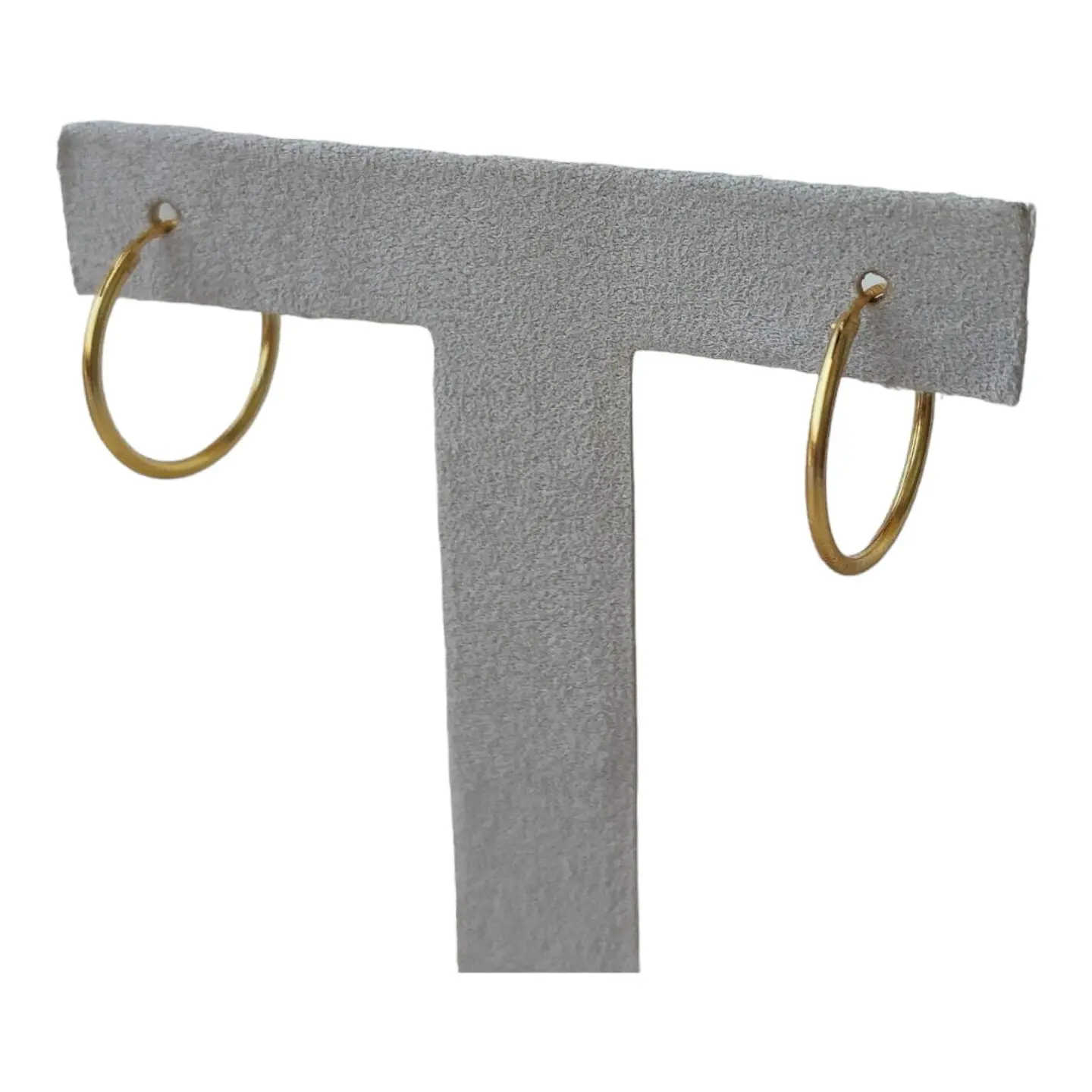 Aros argolla lisa 18 mm de plata 925 bañados en oro de 18 k 2