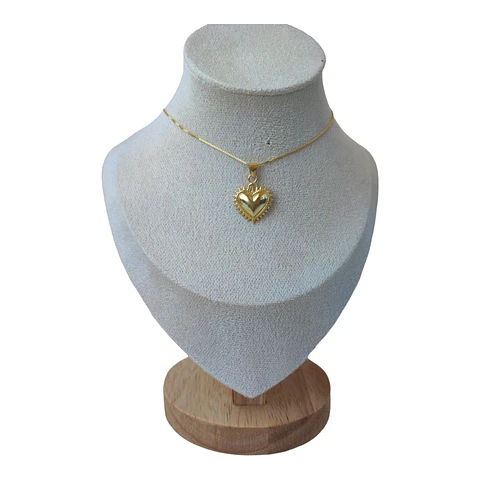 Collar corazón detente de plata 925 bañado en oro de 18 k
