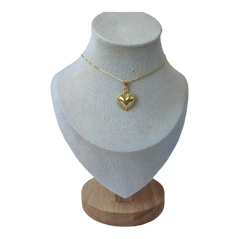 Collar corazón detente de plata 925 bañado en oro de 18 k 1