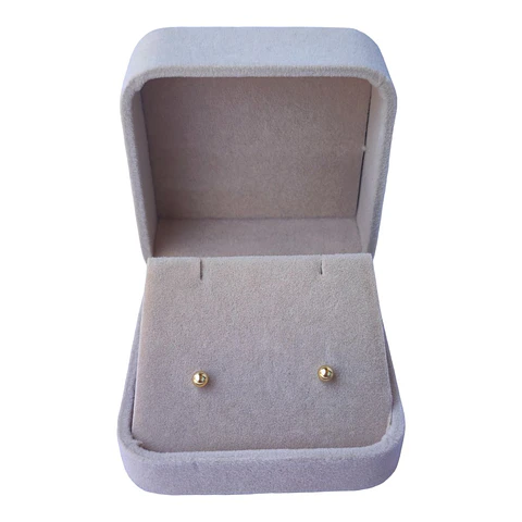 Aros esfera 4 mm de plata 925 bañada en oro de 18 k