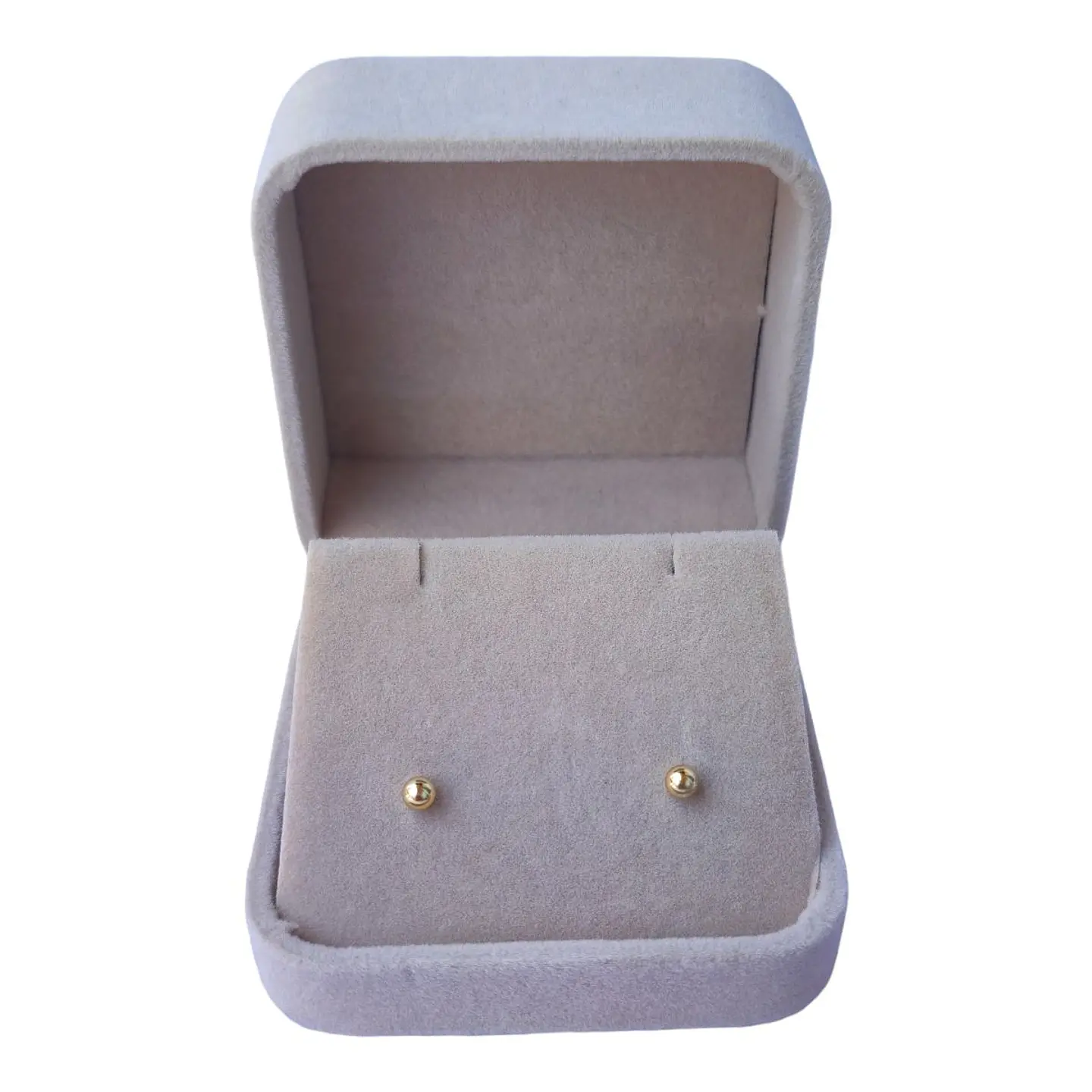 Aros esfera 4 mm de plata 925 bañada en oro de 18 k 1