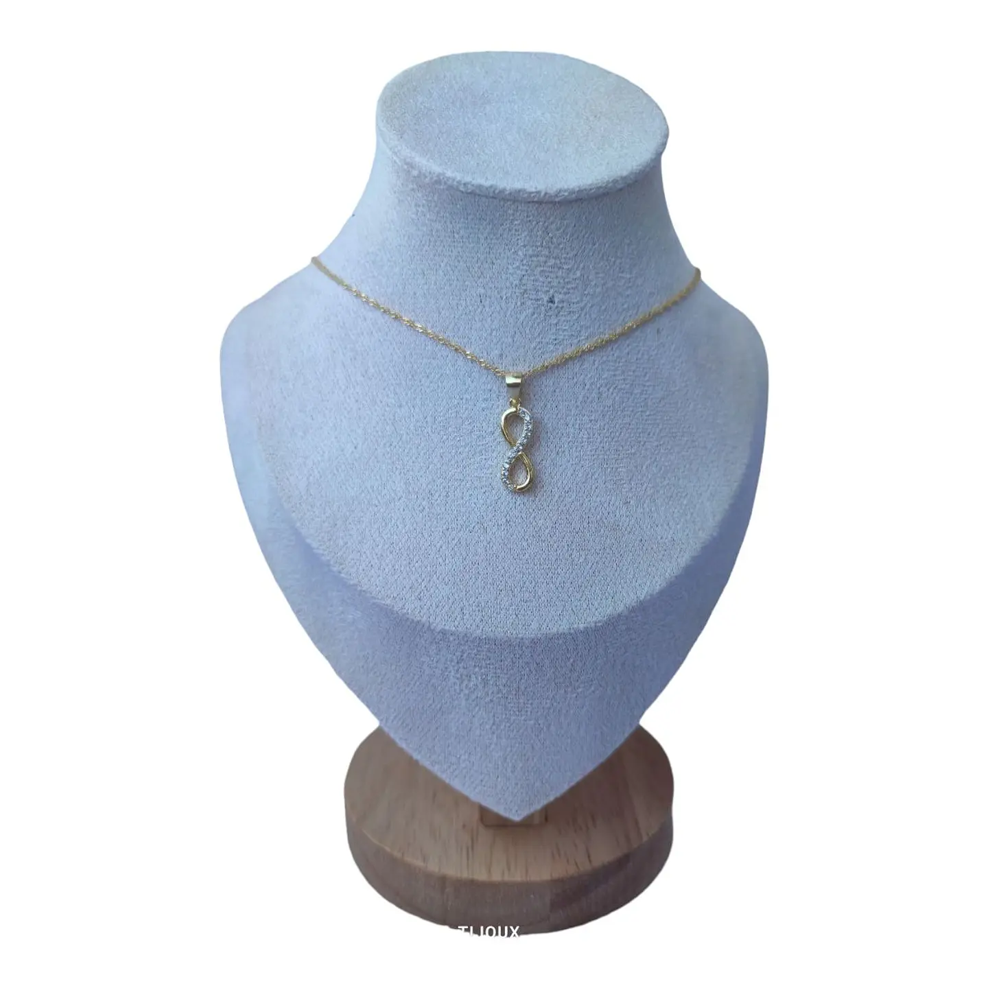 collar infinito circones de plata 925 bañado en oro de 18k 1