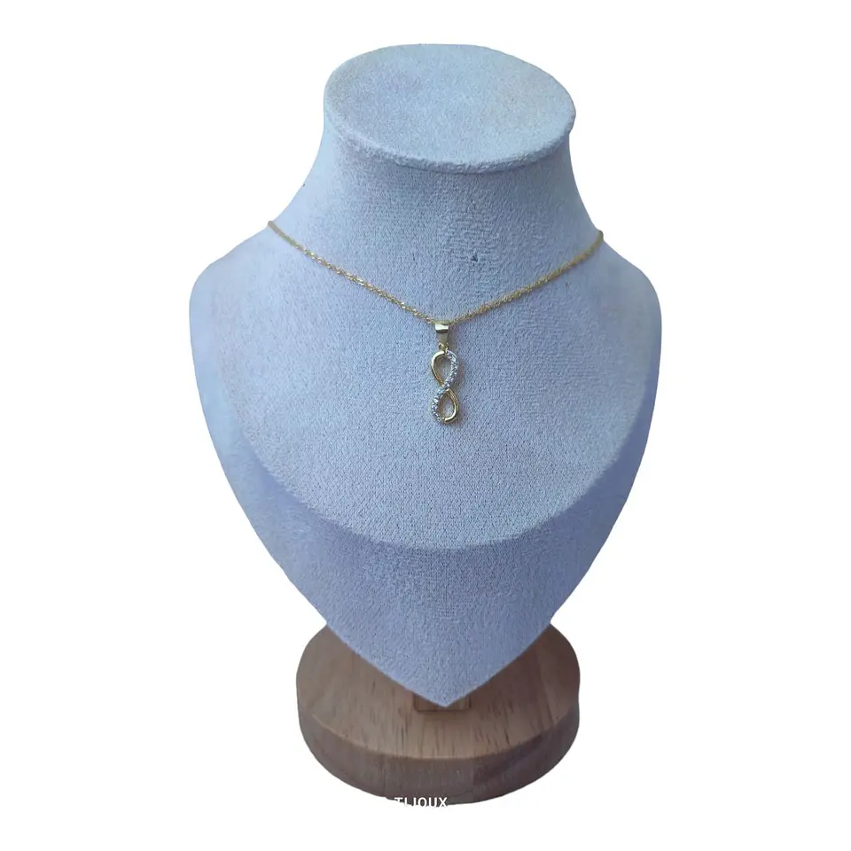 collar infinito circones de plata 925 bañado en oro de 18k 1