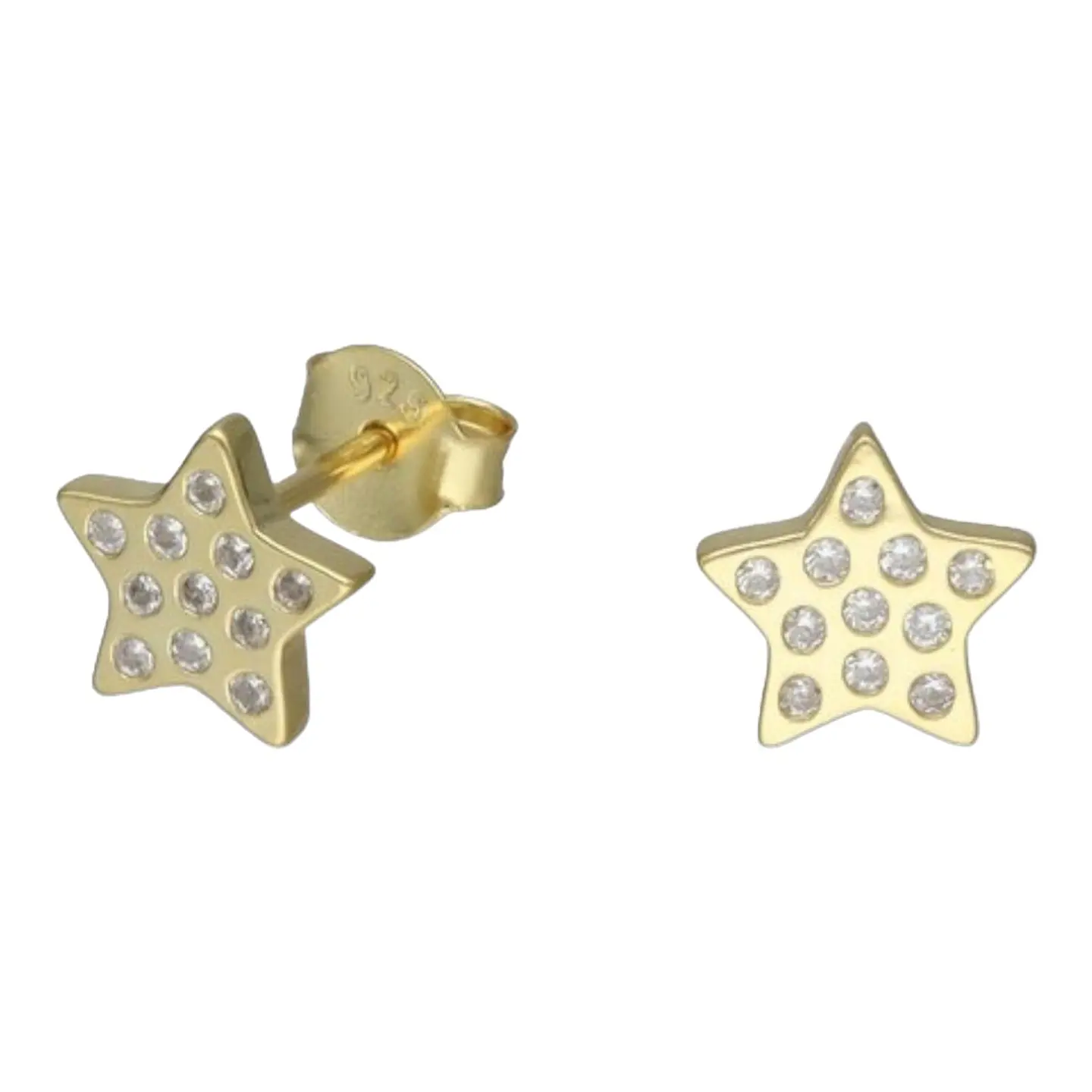 Aro estrellas circones de plata 925 bañado en oro de 18 k 1
