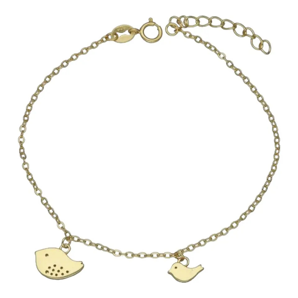 Pulsera mama hijo de plata 925 bañada en oro 18 k. 2