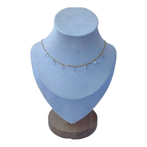 Collar cristales hecho con swarovski de plata 925 bañado en oro de 18k