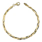 Pulsera cinta trenzasa de plata 925 bañada en oro de 18 k - Miniatura 2