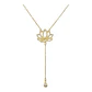 Collar flor de loto circones de plata 925 bañado en oro 18k - Miniatura 2