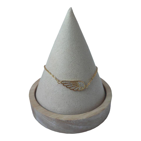 Pulsera ala circones de plata 925 bañada en oro 18 k