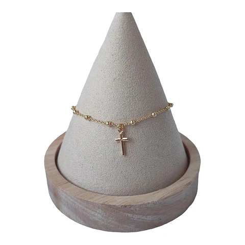 Pulsera denario de plata 925 bañada en oro de 18 k