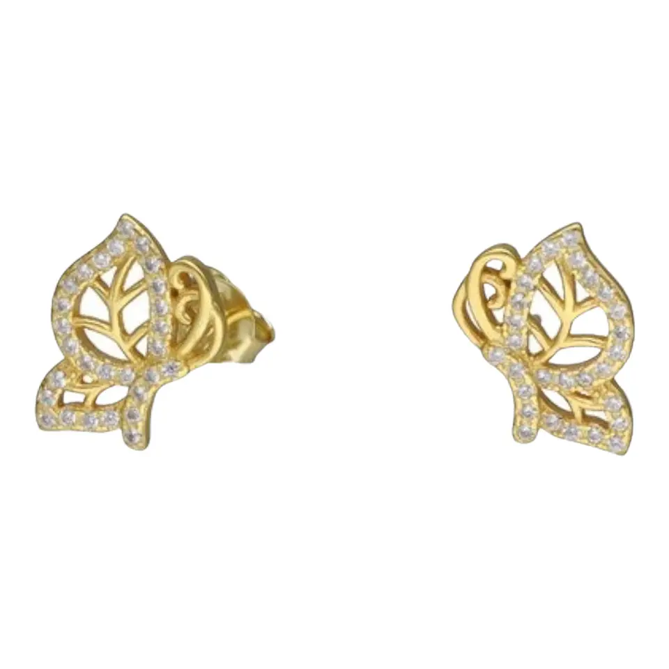 Aro mariposa circones de plata 925 bañados en oro de 18 k 1
