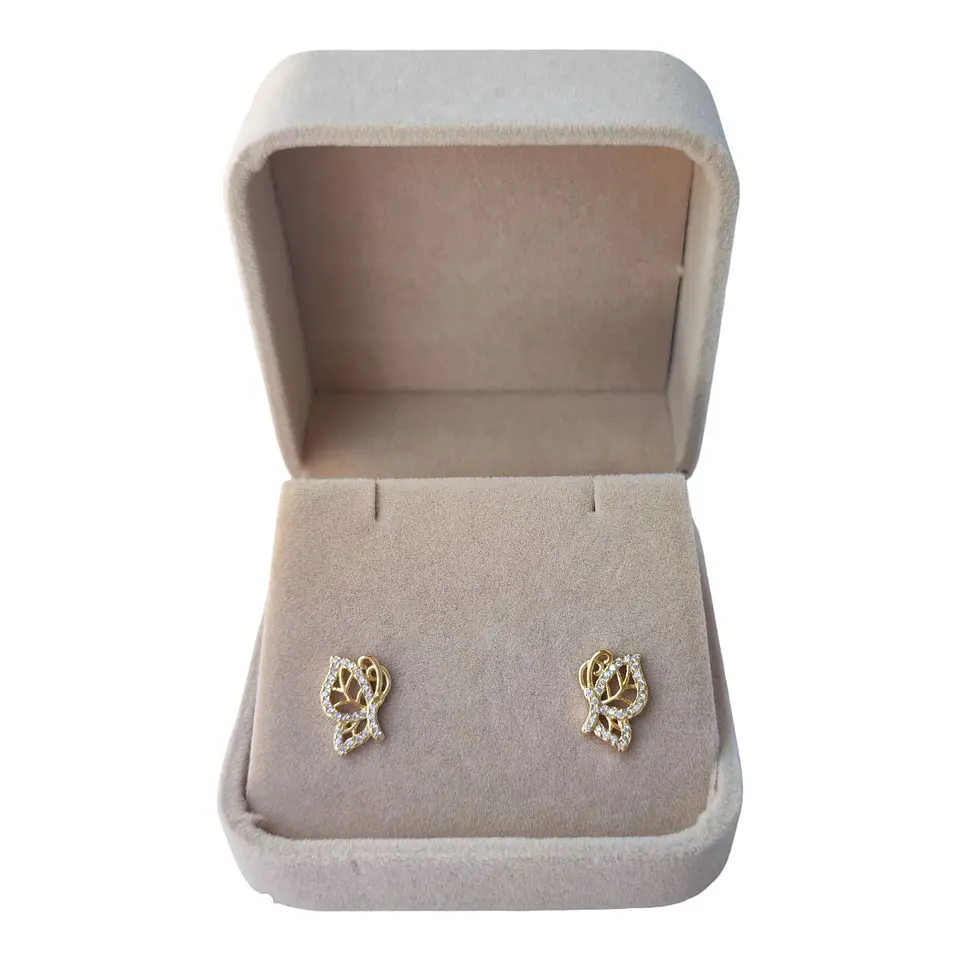 Aro mariposa circones de plata 925 bañados en oro de 18 k 2