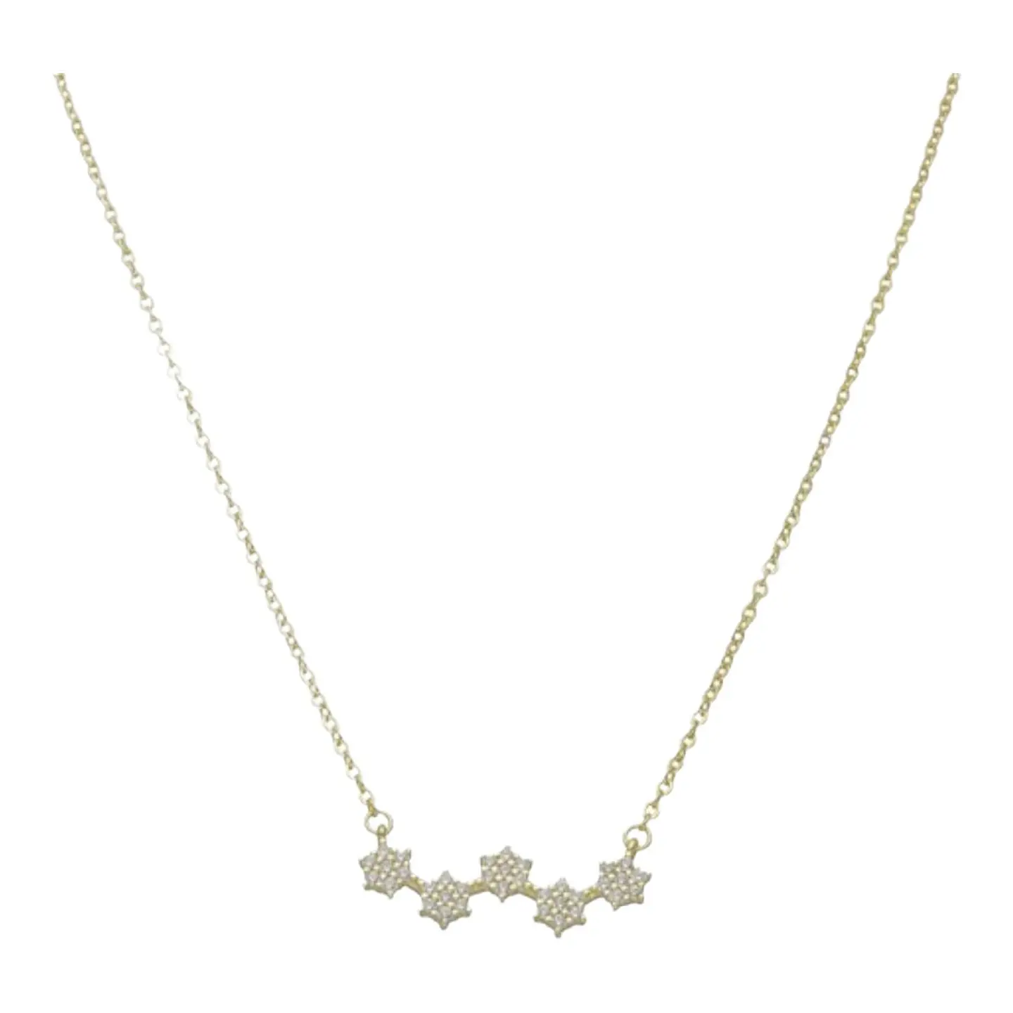 Collar estrellas circones de plata 925 bañado en oro de 18 k 2