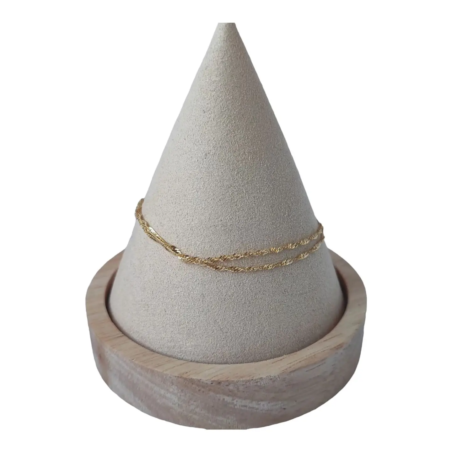Pulsera doble Singapur de plata 925 bañada en oro de 18 k 1