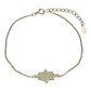 Pulsera mano de fatima circones de plata 925 bañada en oro de 18 k - Miniatura 1