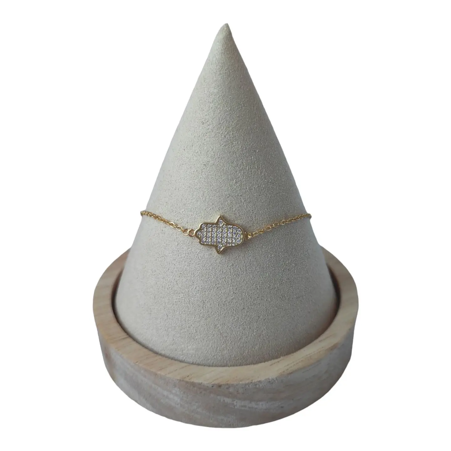 Pulsera mano de fatima circones de plata 925 bañada en oro de 18 k 2