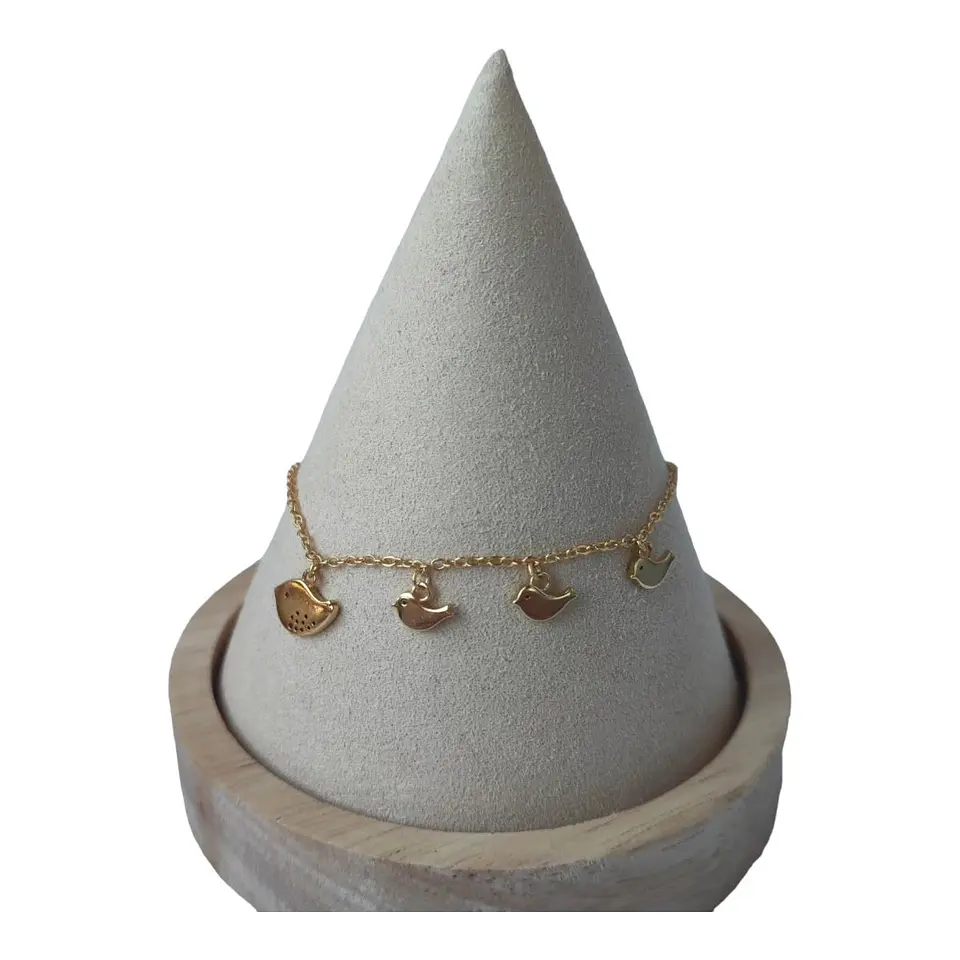 Pulsera mama 3 hijos de plata 925 bañada en oro 18 k 1