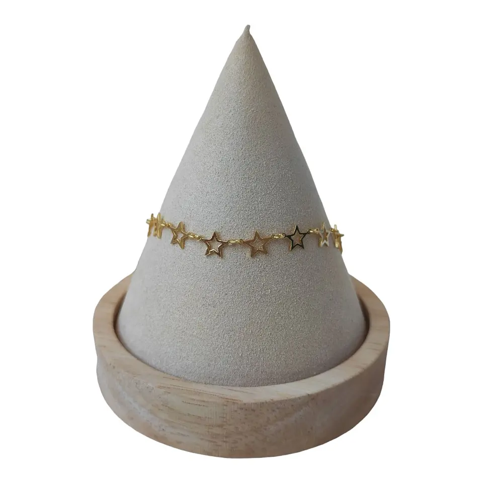 Tobillera estrellas de plata 925 bañada en oro de 18 k 1
