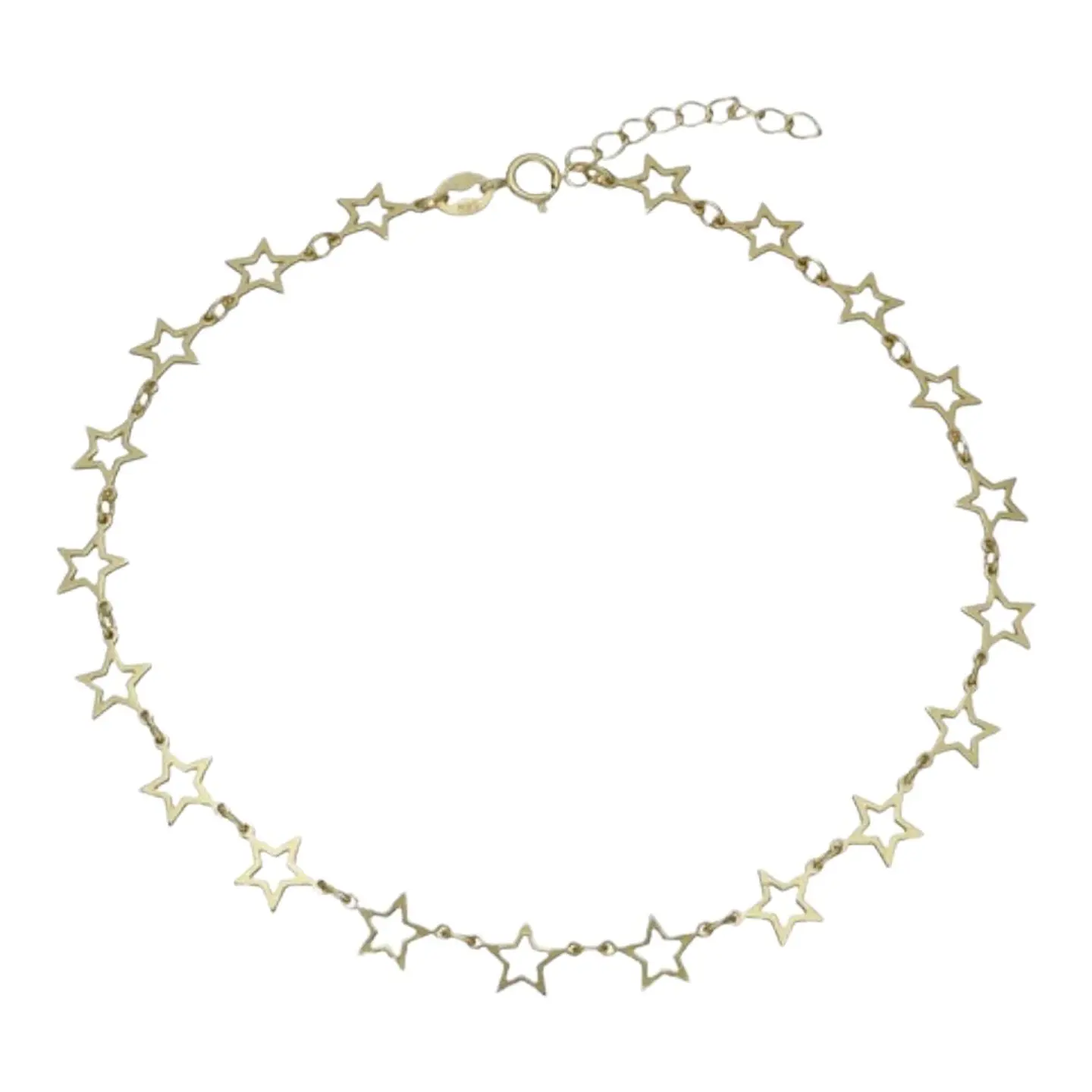 Tobillera estrellas de plata 925 bañada en oro de 18 k 2