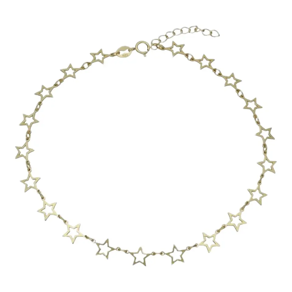 Tobillera estrellas de plata 925 bañada en oro de 18 k 2