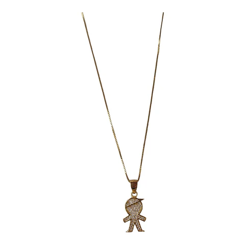 Collar niño circones de plata 925 bañado en oro 925