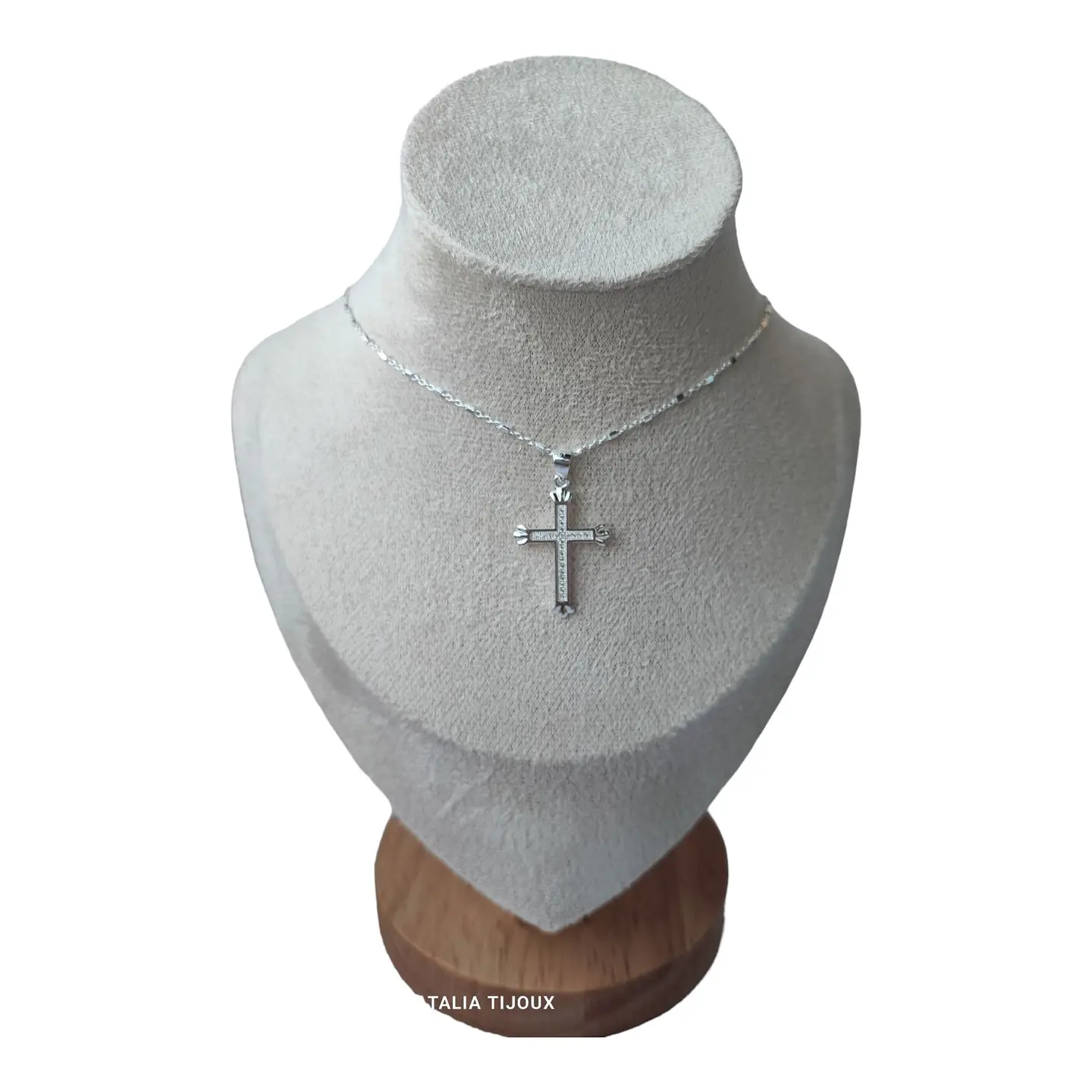 Cadena con colgante cruz circones de plata 925 1