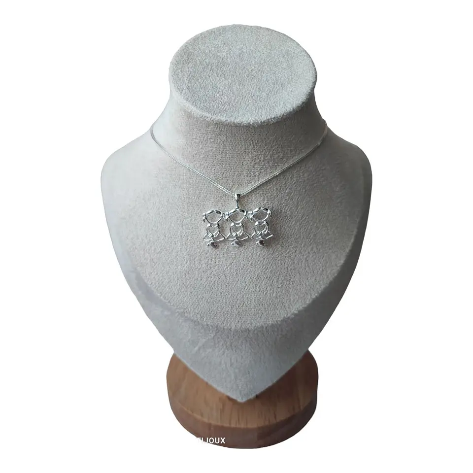 Collar con colgante 3 niñas de plata 925 1