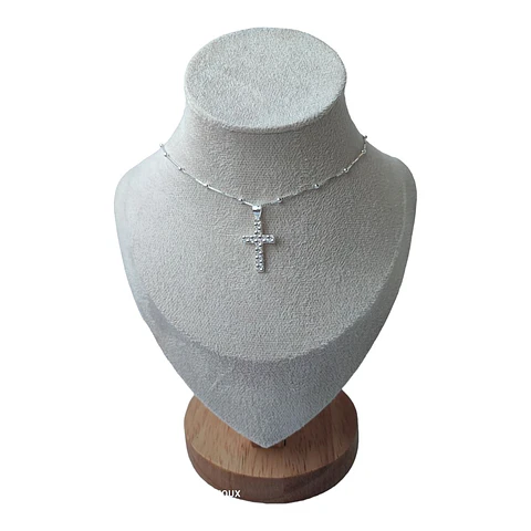 Cadena con colgante cruz circones de plata 925