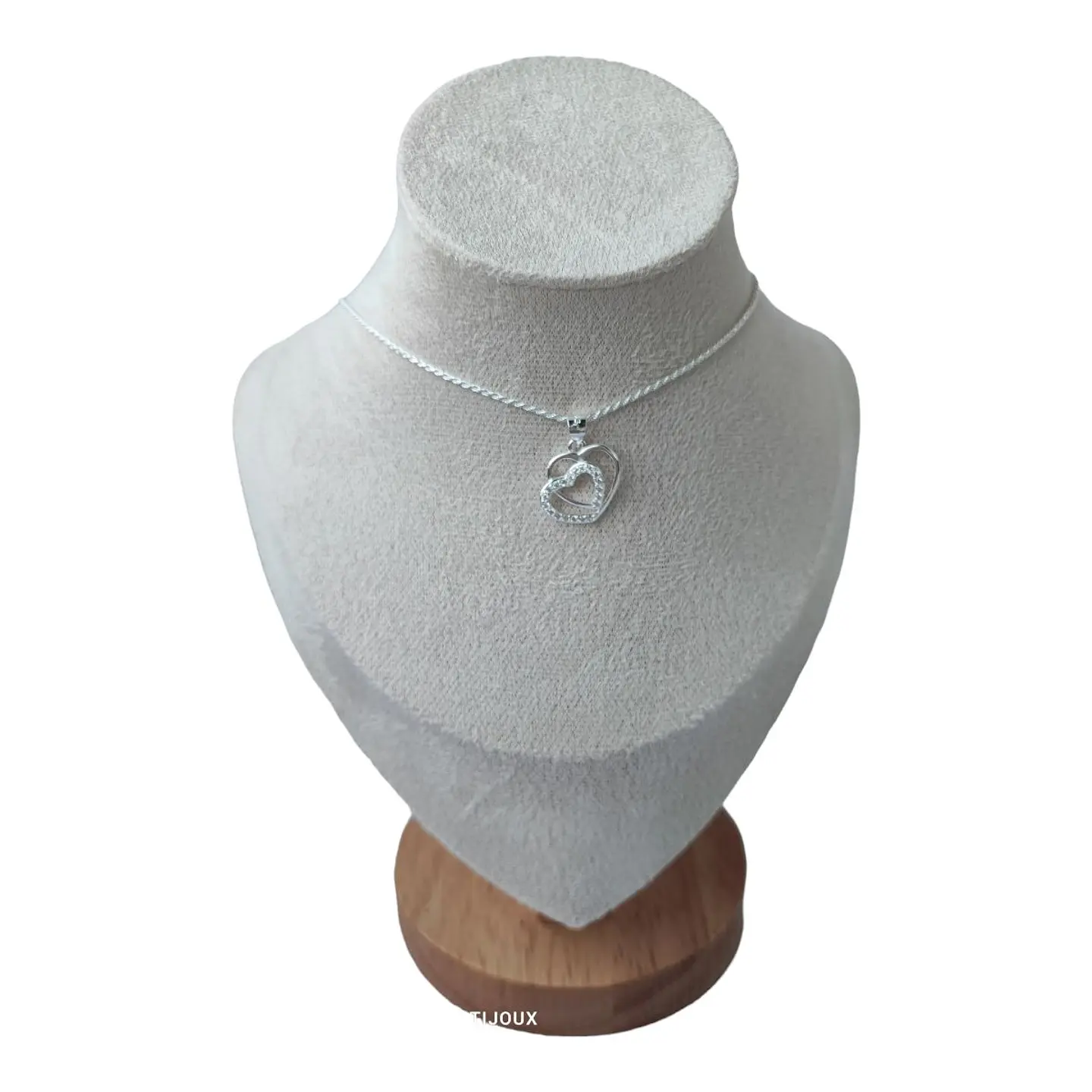 Cadena con colgante corazon circones de plata 925 1