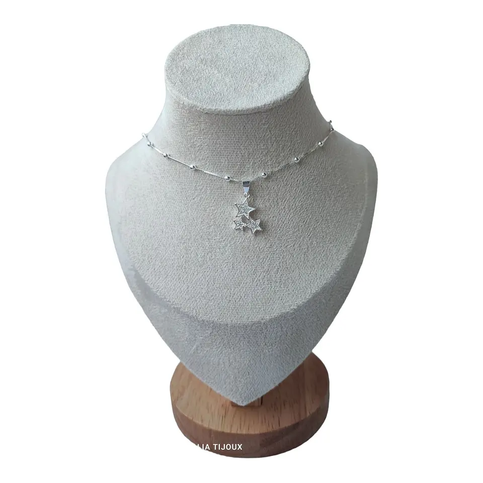 Cadena con colgante estrellas circones de plata 925 1