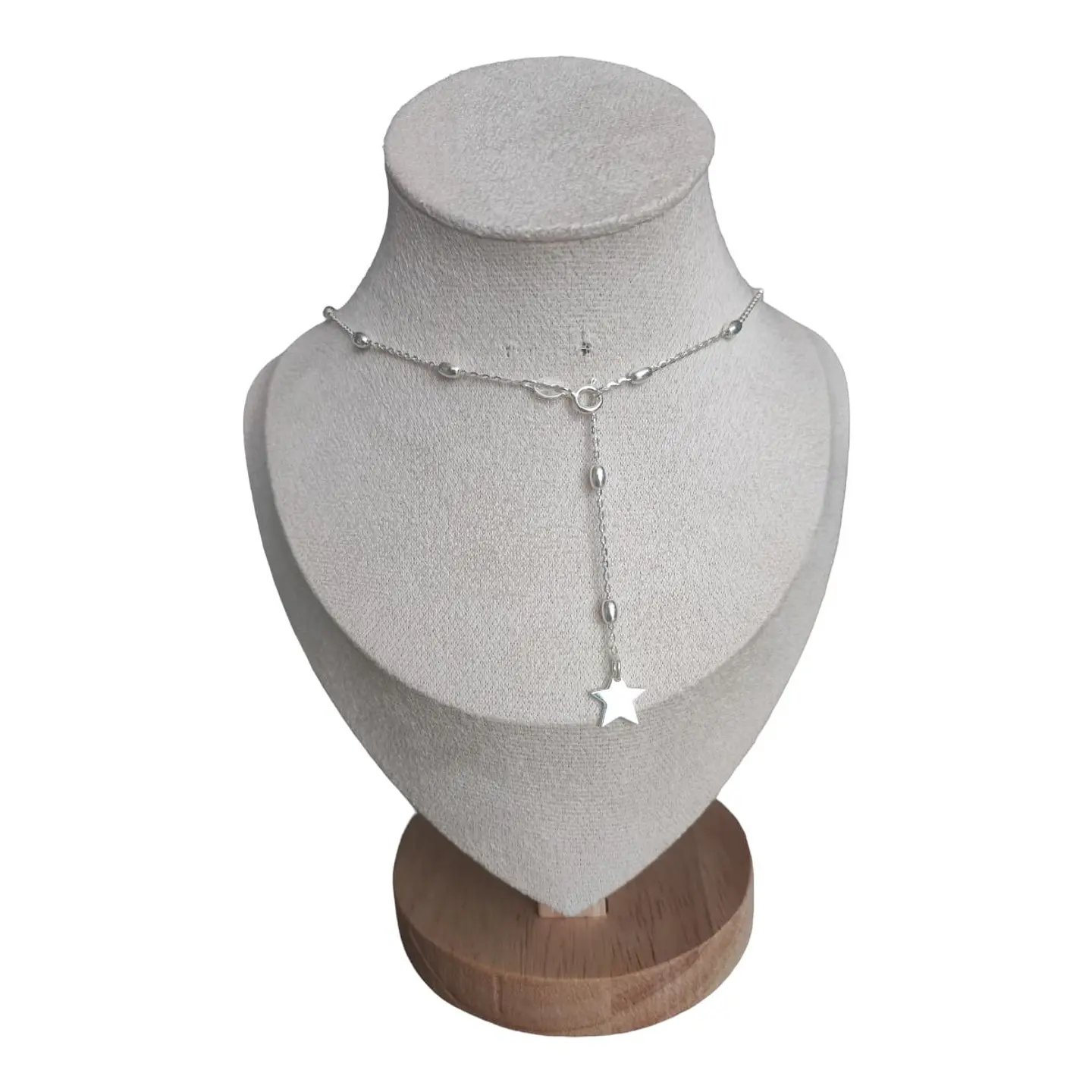 collar largo con colgante de estrella de plata s925 1