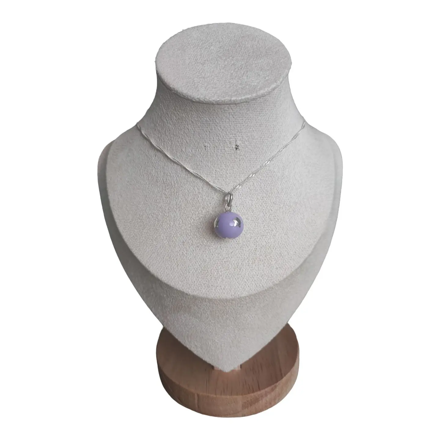 collar  llamador de angel lila con estrella de plata s925 1