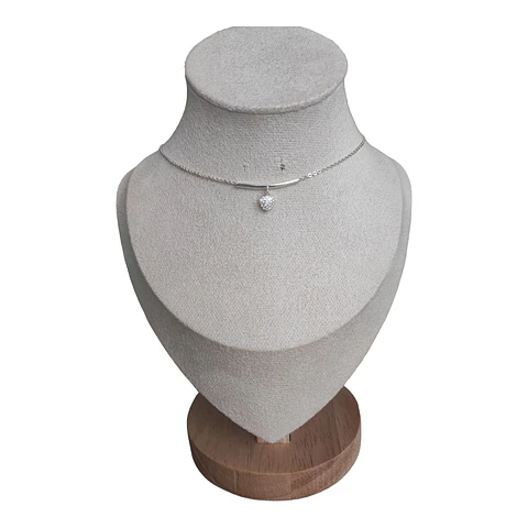 Collar barra con colgante cerrazón y circones de plata s925