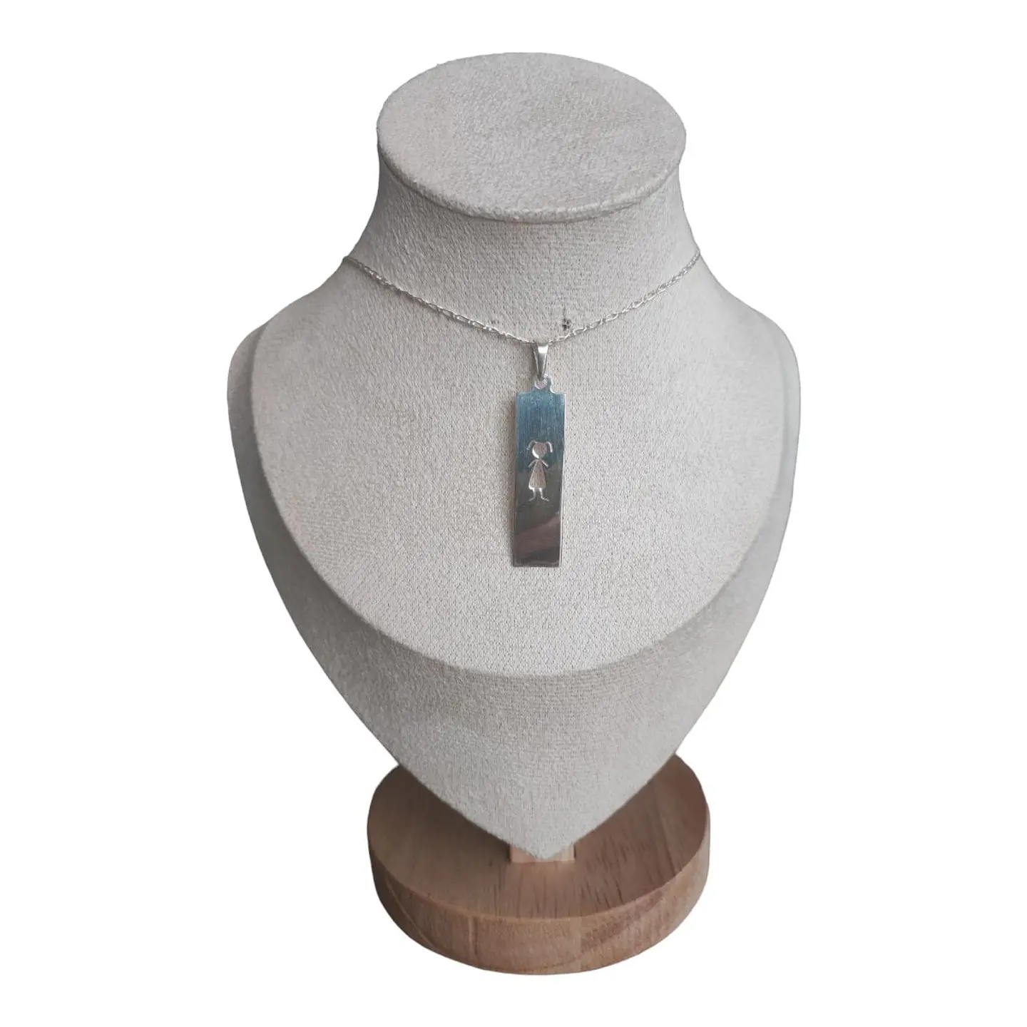 collar placa  niña de plata s925 1