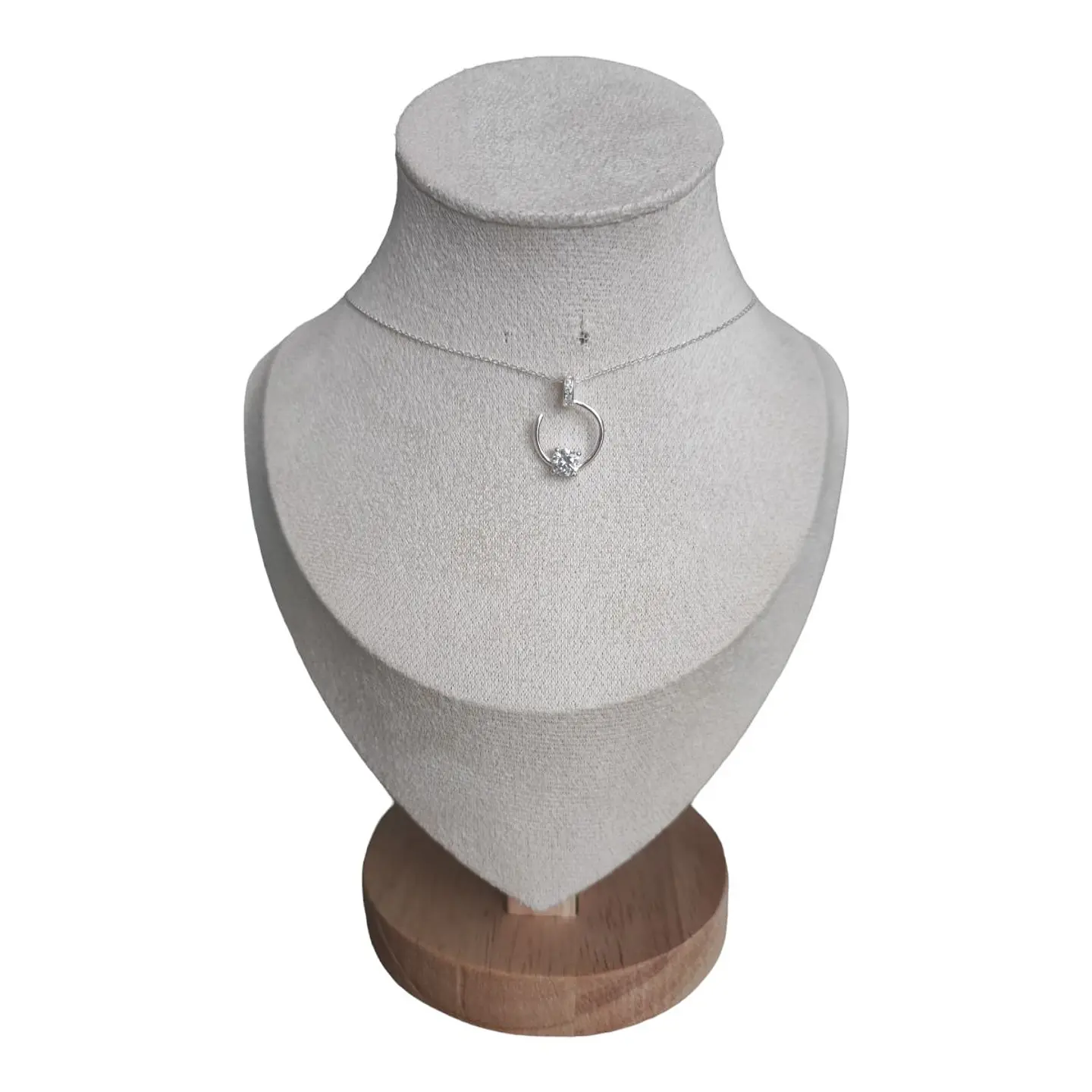 collar semi circulo con circones de plata s925 1