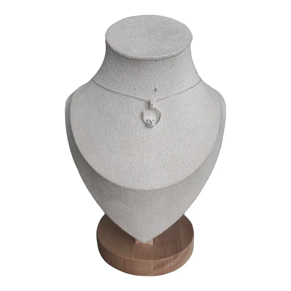 collar semi circulo con circones de plata s925 1