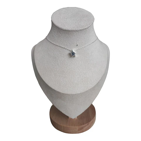 collar estrella con circon azul de plata s925
