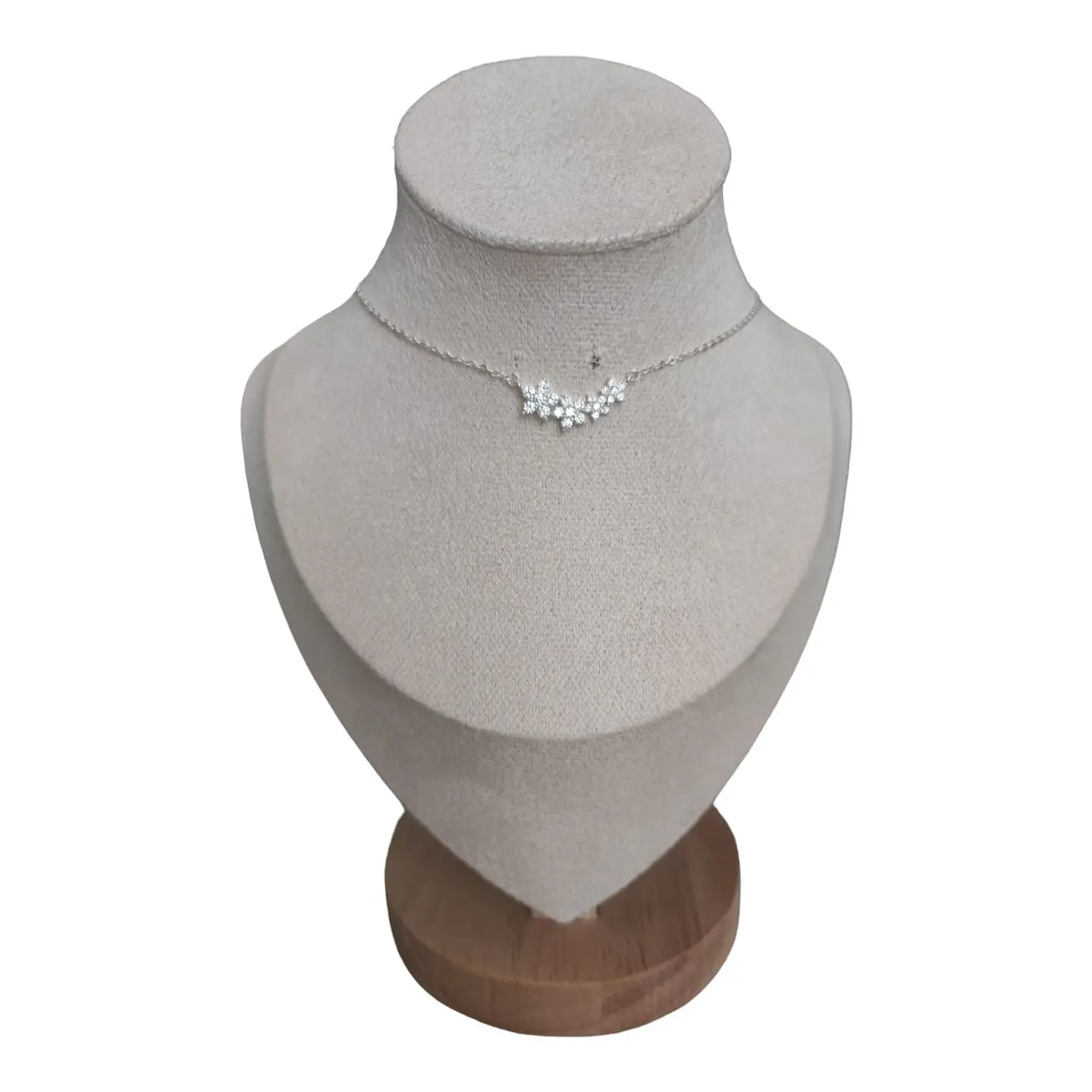 collar 4 flores con circones de plata s925 1