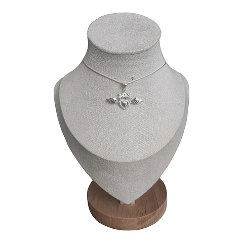 collar corazón detente con alas de plata s925