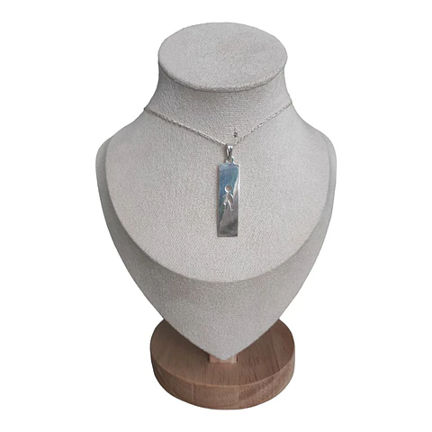 collar placa niño de plata s925