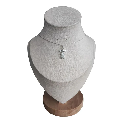 collar niña moño con circones de plata s925
