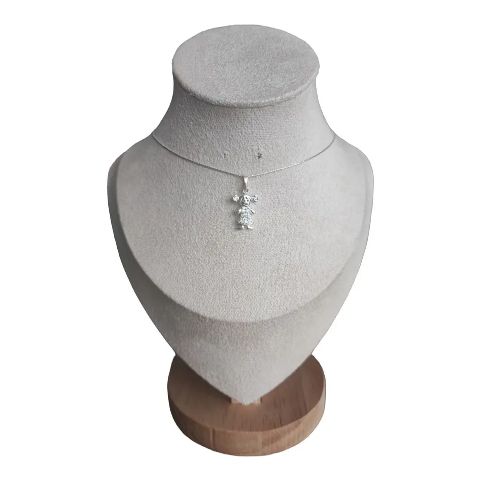 collar niña moño con circones de plata s925 1