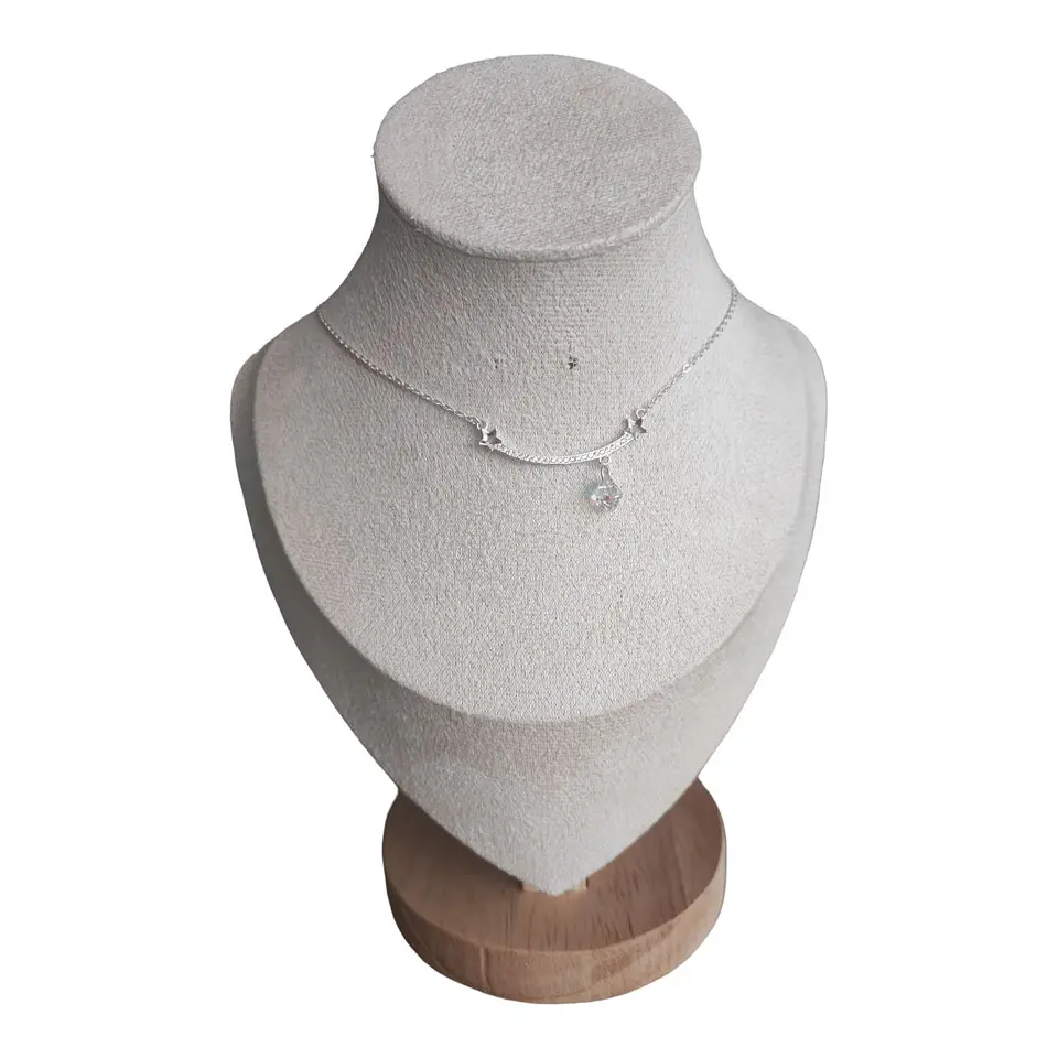 collar barra con circones estrellas de plata s925 1
