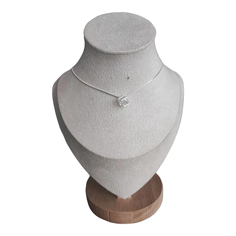 collar cubo con circon de plata s925