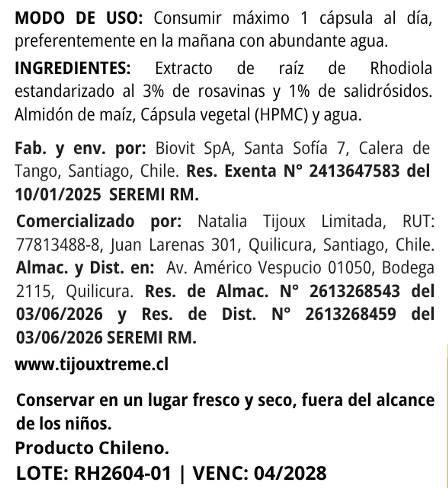 Rhodiola Rosea | Suplemento Alimenticio Adaptógeno | 60 Cápsulas | 400MG 3