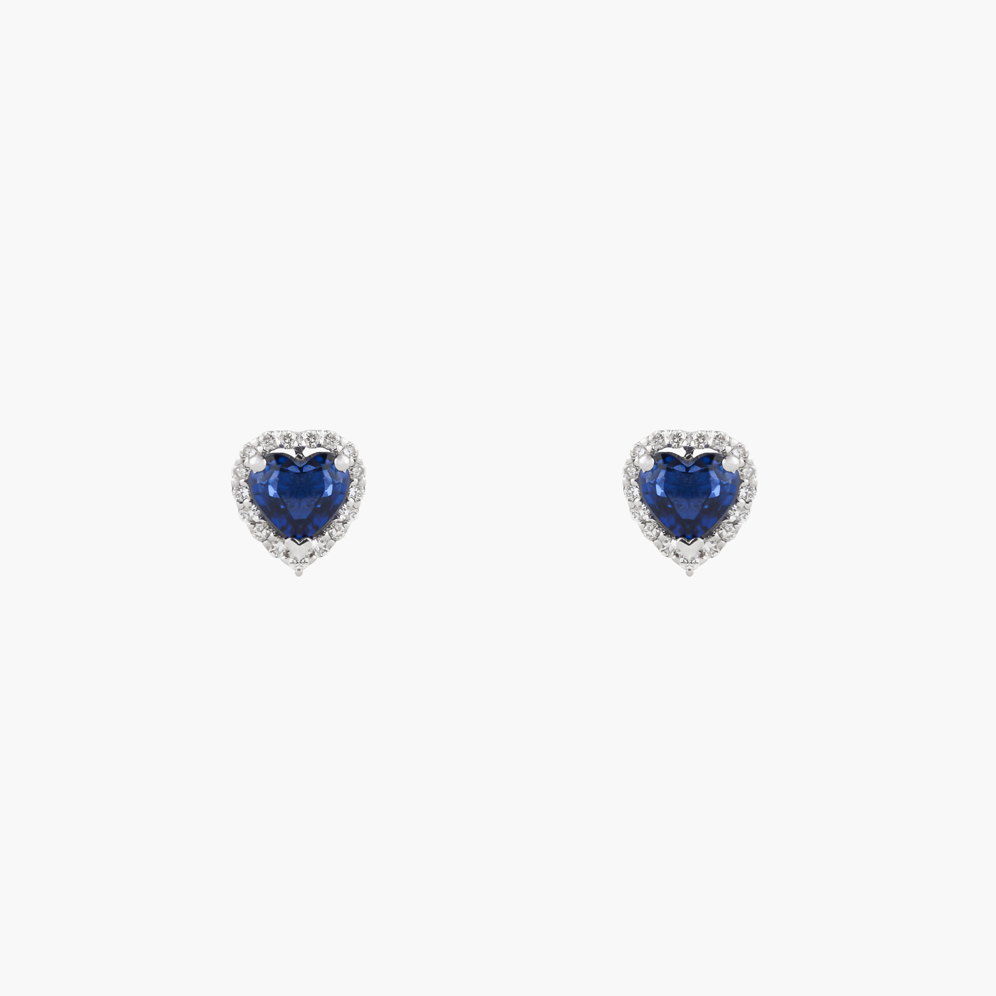 Aros Zafiro Corazon Con Diamantes 1