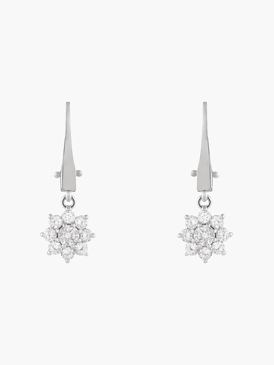 Pendientes Diamantes Pavé en Flor 1
